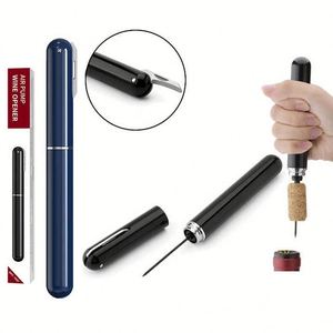 Abridor de Botellas de Vino 2 en 1 con Bomba de Aire, Diseño Moderno y Personalizado, en Forma de Bolígrafo, de Acero Inoxidable, Portátil y Ecológico, Superventas - Product Image 1
