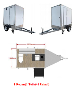 Bas prix 2 essieux Camping/jardin 2 stalles remorque Durable Mobile avec <span class=keywords><strong>toilette</strong></span> unisexe luxe Portable remorque toilettes - Product Image 6