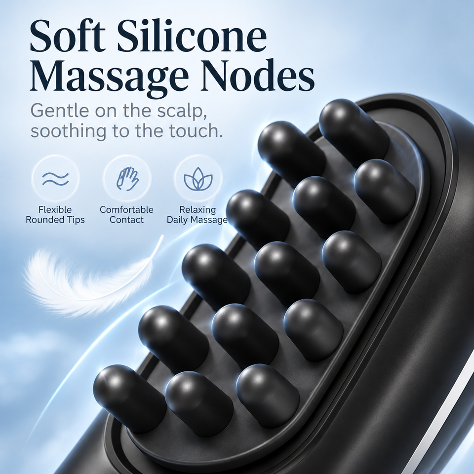 Red Light Scalp Massager Electric Head Massage Brush Waterproof Hair ...