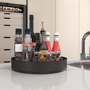 Estante de especias de acero inoxidable <span class=keywords><strong>moderno</strong></span>, plato giratorio para armario de despensa, bandejas decorativas, organizador de almacenamiento para armario de cocina - Product Image 3