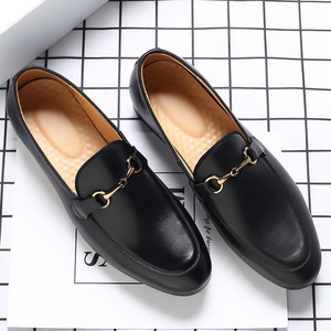 Mocassini da <span class=keywords><strong>Uomo</strong></span> in Vera Pelle Nera Stile Britannico Elegante di Ultimo Design 2024 - Product Image 4
