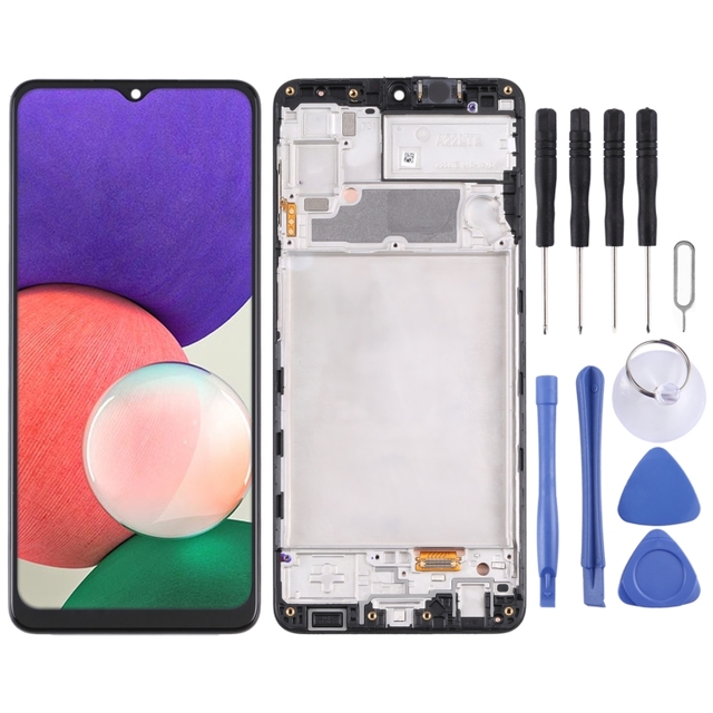 Original Super AMOLED LCD Screen for Samsung Galaxy A22 4G SM-A225F Digitizer Full Assembly with Frame