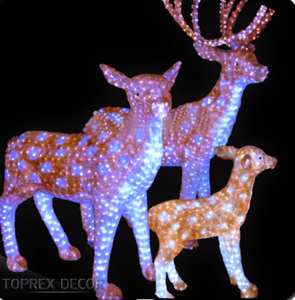 卸売り3D鹿ライトパーソナライズされたクリスマスウィンドウディスプレイ飾りアクリル金属製屋外用 - Product Image 1