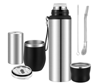 Meilleur kit Yerba Mate ensemble de tasses Yerba Mate Bombilla gourde de 12 oz bouteille d'eau thermique de 34 oz en acier inoxydable boîte de thé cadeau pour le voyage