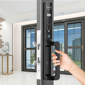 Porte en aluminium de pont cassé de qualité cadre Ultra étroit Ultra <span class=keywords><strong>mince</strong></span> reconnaissance faciale empreinte de palme serrure de porte intelligente entièrement automatique - Product Image 1