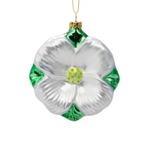 Noxinda Handmade gorgeous dogwood Themed Glass Christmas Ornaments For Christmas Decoration Party Gifts