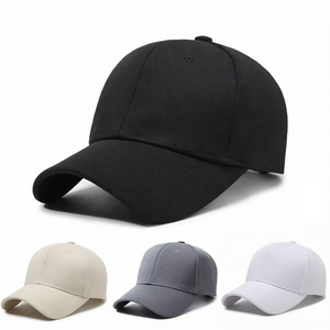 Casquette de baseball personnalisée blanche brodée, ajustable, 5 panneaux, en toile, visière incurvée, fermeture auto-agrippante pour le sport - Product Image 1