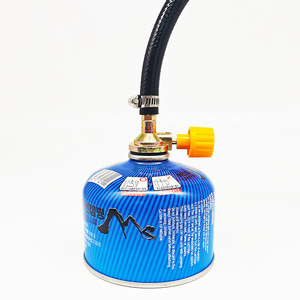 Bouteille de gaz propane avec tuyau et valve, réchaud portable manuel pour le camping, 7,16 pouces, design en métal monobloc - Product Image 2