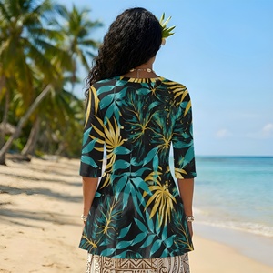 Chemisier Chic <span class=keywords><strong>Grande</strong></span> <span class=keywords><strong>Taille</strong></span> pour <span class=keywords><strong>Femme</strong></span> à Manches Courtes Imprimé Floral Col Rond Ample – Vente en Gros - Product Image 4