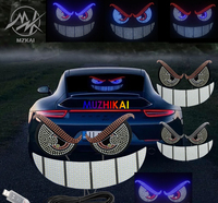 Lampe d'avertissement dynamique à LED Œil du Diable Panneau matriciel USB pour voiture avec yeux animés Montée sur camion Lumière d'écran rouge jaune pour voiture