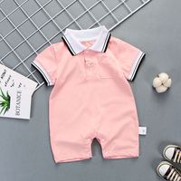 2025 Offres Spéciales enfant en bas âge filles et garçons vêtements été manches courtes Onesie coton barboteuse pour 6M-24M bébé