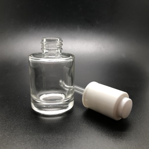 30Ml Tebal Bawah Serum Bening Bulat Botol Kaca dengan Putih <span class=keywords><strong>Push</strong></span> Button Pipet - Product Image 5