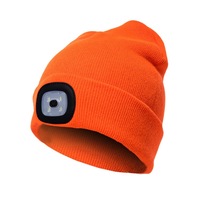 Illuminazione a LED a maglia 100% cappello in lana acrilica grande inverno ricaricabile caldo berretti luminosi