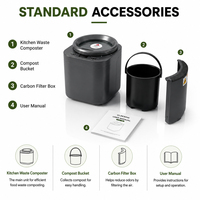 Compostador Eléctrico de Acero Inoxidable de 3L para Desechos de Alimentos, Tecnología Silenciadora para 2-6 Personas, Ecológico, Alimentación por Lotes