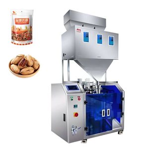 Machine de remplissage et d'emballage de sachets à fermeture éclair pour biscuits, céréales, chocolats, bonbons, avec pesage, mini-machine monoposte verticale - Product Image 1