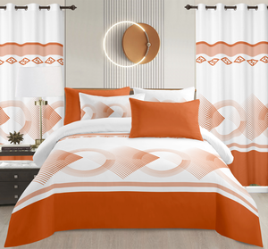 Offre Spéciale – Prêt à l'Expédition : Ensemble de Draps 8 Pièces avec Rideaux, Drap Plat et Drap Housse en Coton – Parure de Lit de Qualité Supérieure pour l'Été - Product Image 1