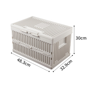 Boîte de rangement pliable en plein air Bacs de rangement pour PC de camping avec couvercle amovible Type d'étui à aliments Conteneur de stockage de voiture - Product Image 1