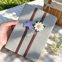 Marque-page élastique 3D en forme de fleur A5 en cuir PU, sangle de livre réglable, marqueur pour journal, accessoires de lecture, cadeau pour les amoureux des livres
