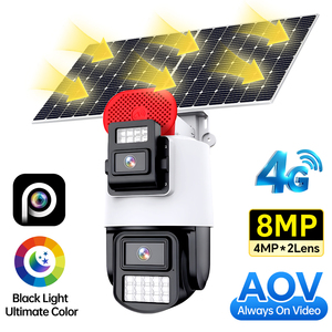 Cámara Solar 4G para Exteriores NyteElf, Doble Lente, Doble <span class=keywords><strong>Pantalla</strong></span>, Ptz, Detección <span class=keywords><strong>de</strong></span> Movimiento, Alarma, Vigilancia en Línea 24/7, Cámara Solar Aov - Product Image 1
