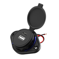 Chargeur USB 12V 24V étanche IP65, prise USB de voiture 15,5W 2 ports 5V 3,1A USB C et Type A, adaptateur de chargeur de téléphone de voiture