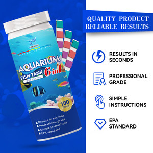 Bandelettes de test d'<span class=keywords><strong>aquarium</strong></span> 6 en 1, kit de test de la qualité de l'eau pour surveiller l'eau douce et salée, nitrate, <span class=keywords><strong>nitrite</strong></span>, pH, dureté - Product Image 4