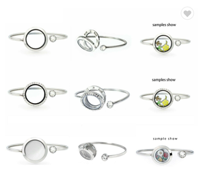 In stock ciondolo medaglione in vetro con memoria vivente galleggiante Multi-stile adatto al fascino vivente galleggiante - Product Image 4