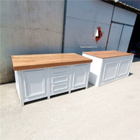 Comptoir de réception de mariage pliable en bois massif blanc, style hôtel moderne de luxe, table d'entrée, bureau d'accueil