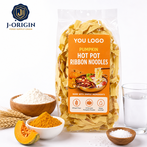 Nouilles en ruban à la citrouille pour hot <span class=keywords><strong>pot</strong></span>, certifiées Halal, sachet de 220g, prêtes à cuire, nouilles asiatiques, vente au détail, marque privée, restauration, service traiteur, en vrac - Product Image 2