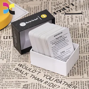 Service d'impression personnalisé OEM boîte en carton de haute qualité cartes flash impression Flash jouant la carte de jeu pour adultes