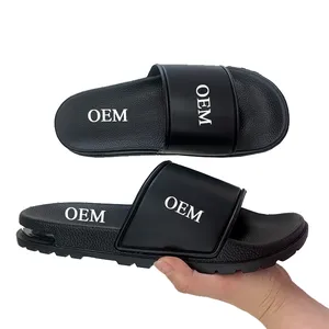 Sandal uniseks Oem kustom alas kaki warna hitam karet pria Pam sandal sol karet lembaran sandal kustom