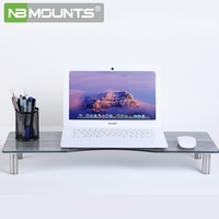 Fabrication de support de moniteur en verre trempé de haute qualité et tube chromé pour ordinateur