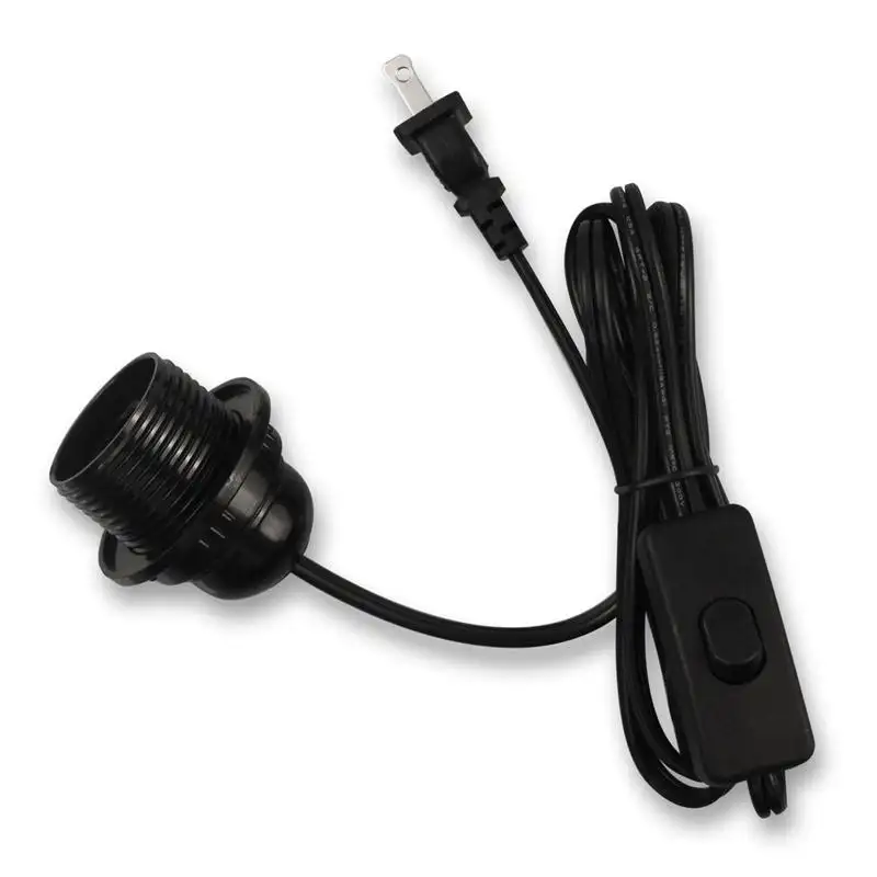 US Foot Holder E14 E27 Power con dimmer switch Usa Wire Light Lighting Bulb salt lamp Cord con presa e interruttore