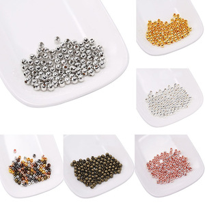 Metal <b>Beads</b> Round Spacer <b>Beads</b> 3mm <b>Silver</b> Loose <b>Beads</b> For DIY Jewelry Making Accessories - Product Image 3
