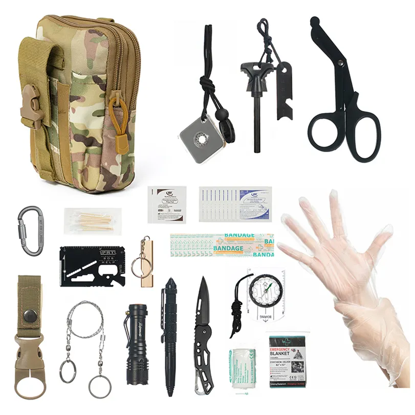 Emergency Survival Tools Kit And First Aid Kit Super Survival Kit For Tool Custom