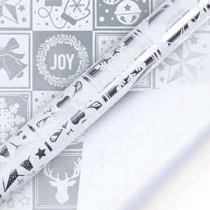 Rollo de Papel de Regalo Metalizado Reciclable Personalizado de Navidad, Impresión Digital Ecológica de una Sola Cara - Product Image 3