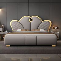 2026 Gepolstertes Einzel-, Doppel- und Kingsize-Etagenbett mit Stauraum, weiches Schlafzimmermöbel-Design aus Leder