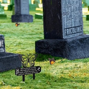 Acryl Schmetterling Garten Säule Outdoor Grab Dekoration <span class=keywords><strong>Memorial</strong></span> Plakette für Human Cemetery Ornamental Column Ornament - Product Image 3