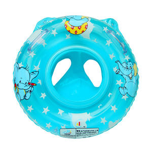 Anillo de natación para bebé con diseño de elefante redondo y asas para juegos acuáticos infantiles - Product Image 1