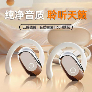 <b>Wireless</b> Hang Ear Bluetooth Earphones Dynamic <b>Microphone</b> Touch Control Sports Headphones Type C Charging 500-1000mAh Battery - Product Image 2