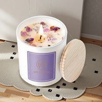 Lilin Aroma Kedelai Kaca Kristal Dekoratif Mewah Untuk Dekorasi Rumah Koleksi Hadiah Aromaterapi Kemasan Khusus