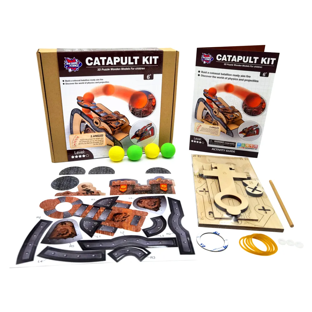 Middeleeuwse Katapult Kit Wetenschap Experimenten Kits Diy 3d Puzzel Houten Modellen Bouwen Speelgoed Stam Kit Voor Kinderen Engineering Set