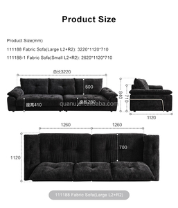 111188 Quanu yeni tasarım <span class=keywords><strong>Modern</strong></span> oturma odası kumaş koltuk takımı yüksek kaliteli ev mobilya kaliteli İtalyan kumaş büyük kanepe fiyat - Product Image 4