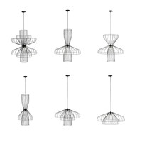 Lustre créatif en fer forgé en forme de cage à oiseaux, lampe suspendue