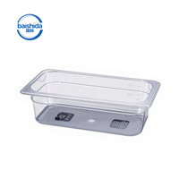 Conteneur de stockage alimentaire multifonctionnel pliable rectangulaire en polycarbonate écologique 1/3 avec couvercle à rabat pour réfrigérateur