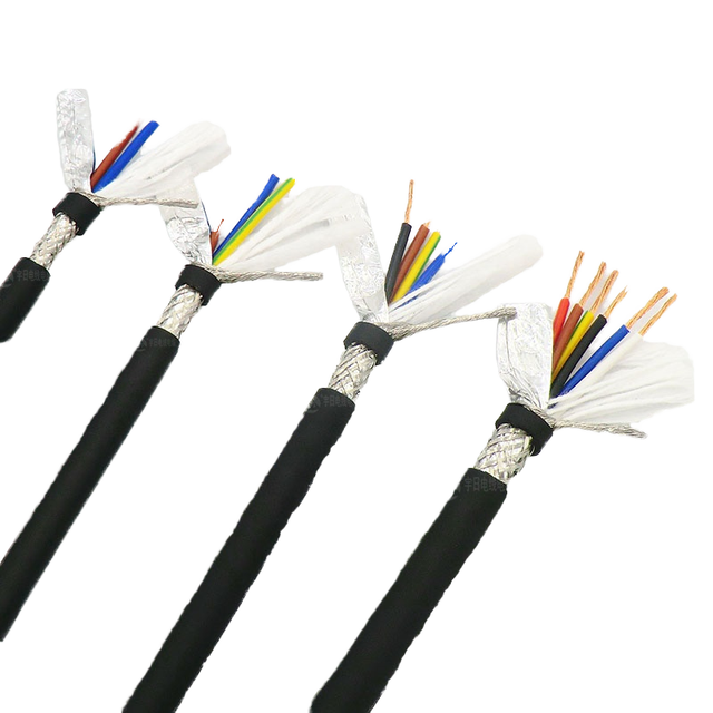 Shielded Cable 2/3/4 Core 24AWG Braided Copper Shield Flexible Enameled Insulated Wire Anti Interference Power Industrial