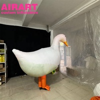 Canard gonflable de parade, costumes de canard gonflables blancs pour adultes