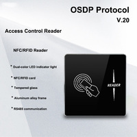 Lecteur de cartes RFID NFC intelligent à double fréquence 13,56 MHz en alliage d'aluminium OSDP RS485, étanche IP66, portée de lecture 3-5 cm, contrôle d'accès