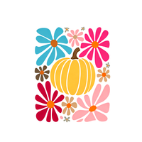 Vente en gros de motifs de fleurs de citrouille pour transfert thermique DTF pour t-shirts