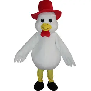 Popular cute farm animal costumes adults duck in sale propaganda-used white duck costumes with hat cartoon character costume