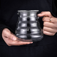 Carafe à café en verre transparent de 600 ml, style japonais, pour café et thé, idéale pour les boissons chaudes à usage domestique – Vente en gros